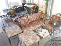 Lot #140 - Four pc wrought iron patio set with