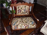 Lot #117 - Antique floral upholstered settee