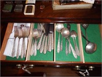 Lot #66 - Contents of top drawer of silver chest