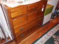 Lot #151 - Pine contemporary six drawer chest