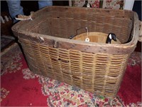 Lot #181 - Large Primitive basket with rope