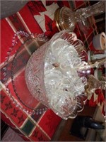 Lot #95 - Pattern glass punch bowl and cup