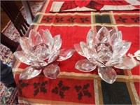 Lot #73 - Pair of Crystal Clear figural floral