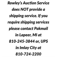 Shipping Info: Pakmail or UPS.