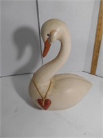 Hand Carved Wooden Swan