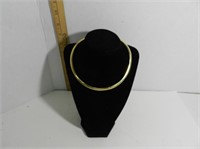 14 K gold Herringbone choker necklace