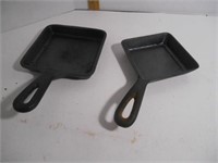 2 small cast iron skillets