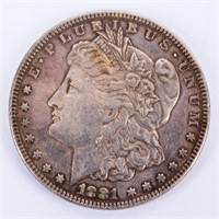 Coin 1881-P Morgan Silver Dollar Extra Fine