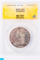 Coin  1835-P Bust Half Dollar Certified AU50 ANACS