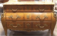 19th C. LOUIS XV STYLE KINGWOOD BOMBE' CHEST