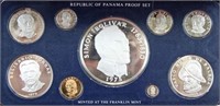 1975 Republic of Panama Eight (8) Piece Silver Pro