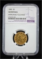 1880 U. S. Five Dollar Gold Coin