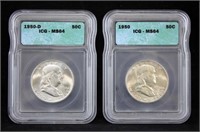 1950 & 1950-D Franklin Half dollars