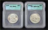 1948 & 1948-D Franklin Half Dollars