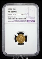 1855 U. S. One Dollar Gold Coin