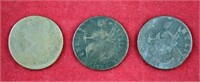 Three 1787 Connecticut Copper Cents