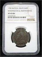 1783 Washington & Independence Copper, XF 45 BN