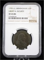 1795 Washington 1/2 Penny, NGC XF 45 BN
