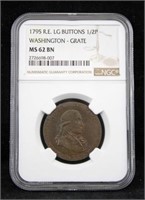 1795 Washington 1/2 Penny, NGC MS-62 BN