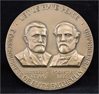 Grant and Lee "Let Us Have Peace" Bronze Medallion
