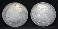 1793 and 1796 Mexican Silver 8 Reales