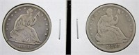 1858-O and 1861-O U. S. Silver Half Dollars