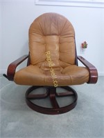 Leather & Wood Rocking Chair