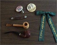 Bethany Fair Items, smoking pipes, pocket knife