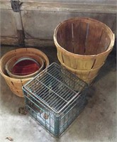 Bushel baskets & Metal milk crate
