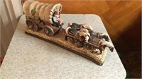 Ceramic Western Wagon And Horses