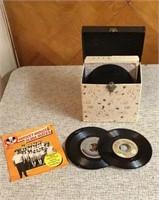 Vintage Record Box And Records