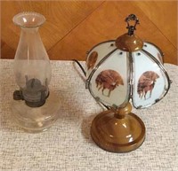 Oil Lamp and Stag Touch Lamp