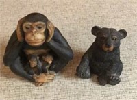 See no evil Monkey and Bear Statue