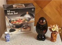 Chinese Egg, Vases And Wok