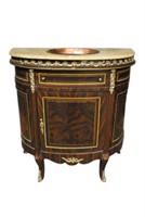 French Rosewood Demilune Sink Cabinet