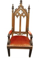 Antique Gothic Throne Chair 72 Inches High