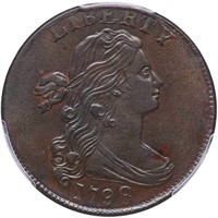 L1C 1798 2ND HAIR STYLE. PCGS AU55