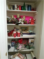 Closet full of Christmas candles and more