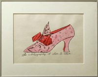 Andy Warhol "Alice B. Shoe" Watercolor Lithograph