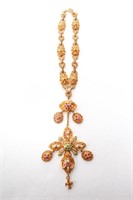 Christian Lacroix Gold-Tone Glass Pendant Necklace