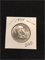1954 Franklin Half Dollar 90% Silver