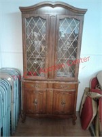 > lighted china hutch with glass shelves