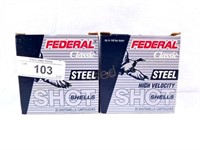 2 boxes Federal classic steel shot shells high v l
