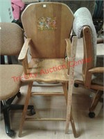 > Vintage child's wood high chair