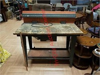 > Hirsh workbench with electrical outlets