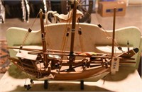 Wooden carved sailing vessel