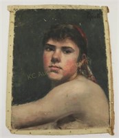 Nude "Gypsy Girl" Oil on Canvas
