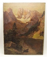 1914 Mountains and Lake Oil on Canvas