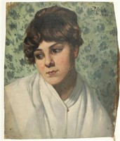 1883 Portrait of Girl in White Oil on Canvas