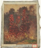 "The Burning Bush - Oak Leaves" Oil on Canvas